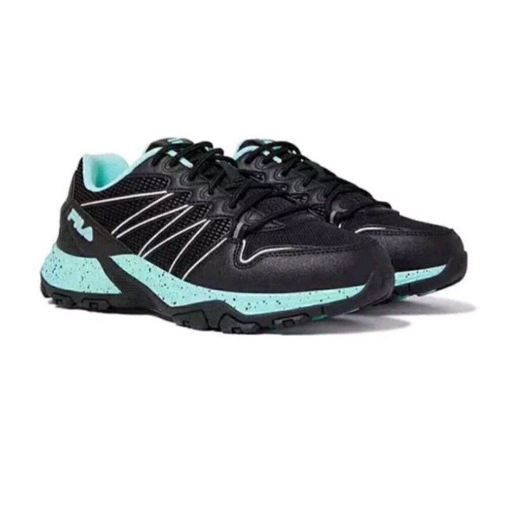 Fila Black and Mint Athletic Sneakers